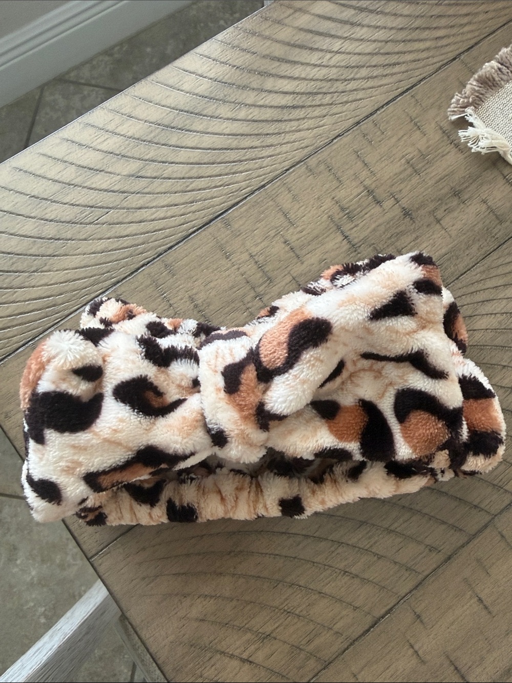 Leopard headband ribbon bow